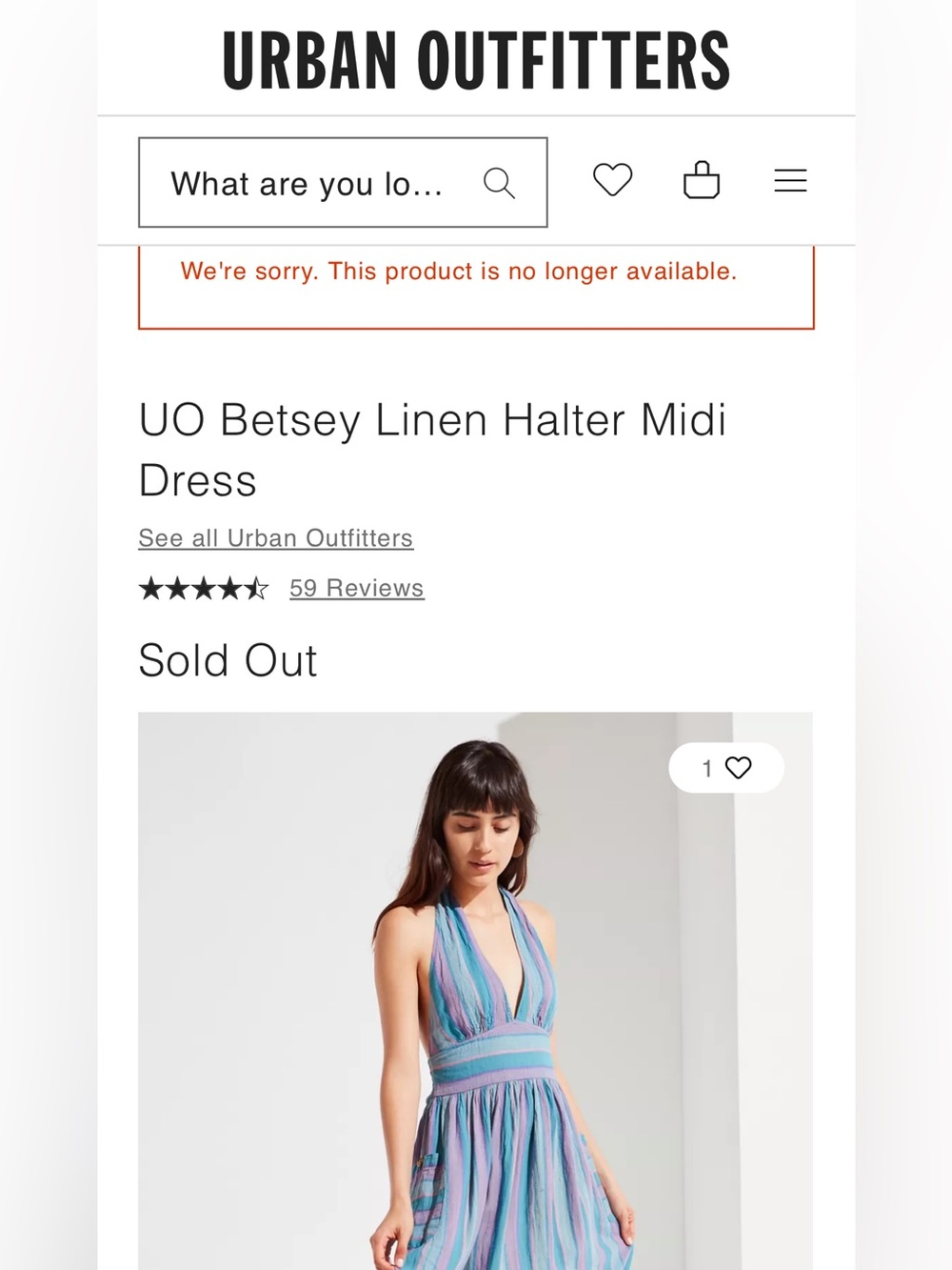 UO Betsey Linen Halter Midi Dress - Blue Motif - Picture 15 of 16